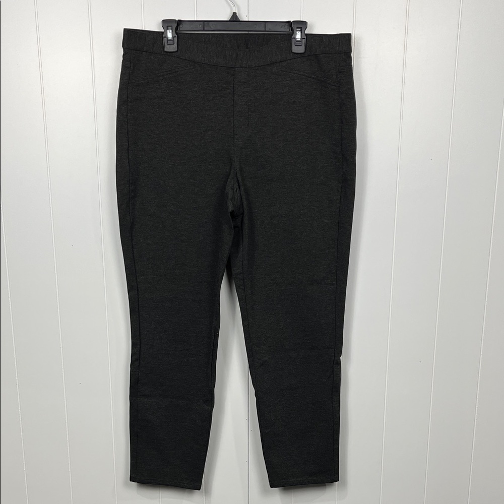 J. Jill Womens Ponte Knit Pant XL Charcoal Stretch Waist Pockets Straight Leg